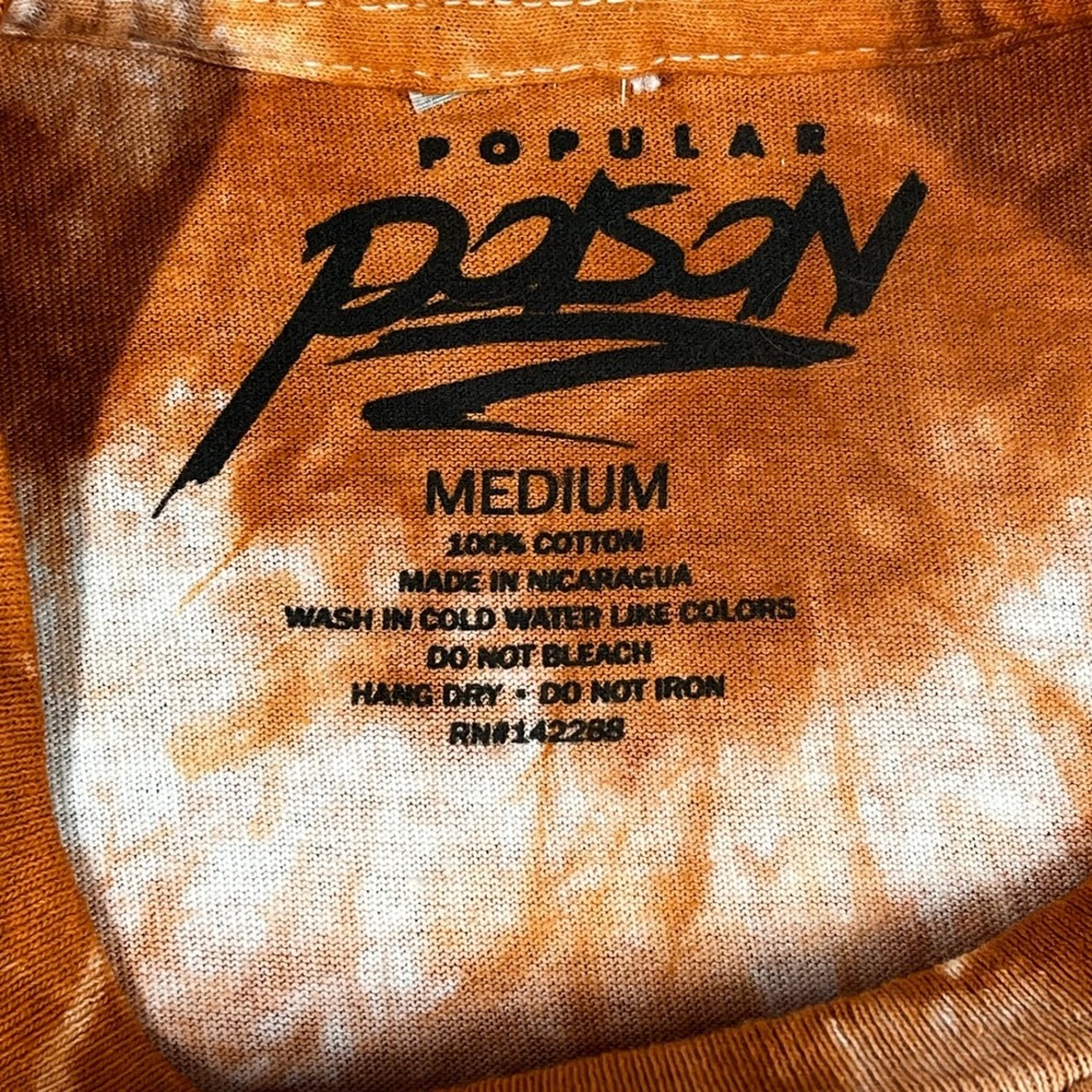 Popular Poison Legend Flame Rose Tie-Dye Graphic Tee‎ Streetwear Size Medium - Picture 4 of 7